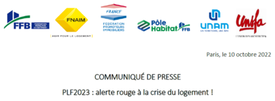 PLF2023 : alerte rouge à la crise du logement !